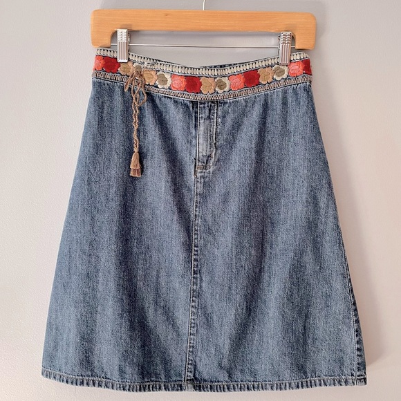 Dkny Dresses & Skirts - DKNY Jeans Denim Embroidered A-Line Skirt